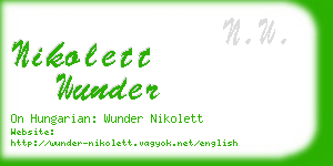 nikolett wunder business card
